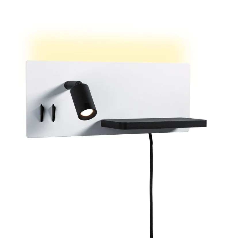 Paulmann LED Wandleuchte Serra 2700K 650lm / 200lm 230V 5,5W / 2,6W dimmbar Weiß matt#Schwarz matt