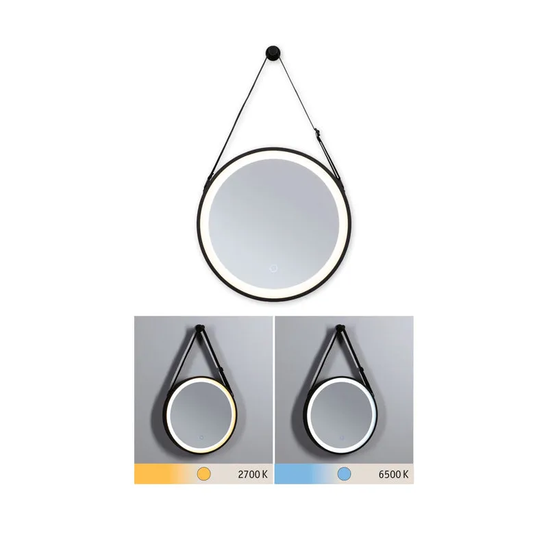 Paulmann LED Leuchtspiegel Miro IP44 Tunable White 200lm 230V 7,5W Spiegel#Schwarz matt