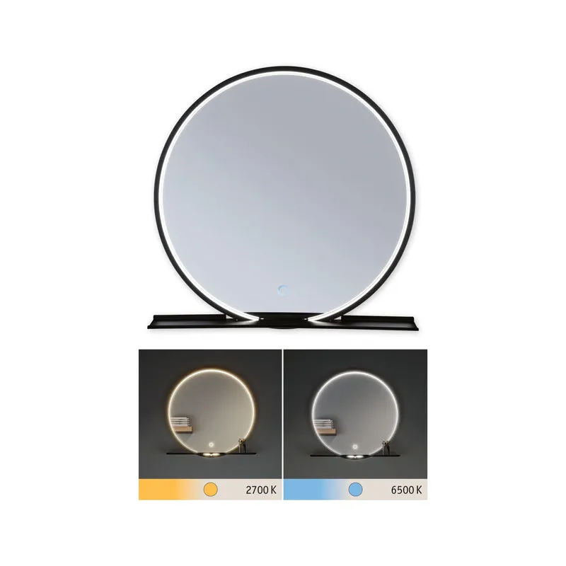 Paulmann LED Leuchtspiegel Miro IP44 Tunable White 160lm 230V 10,5W Spiegel#Schwarz matt