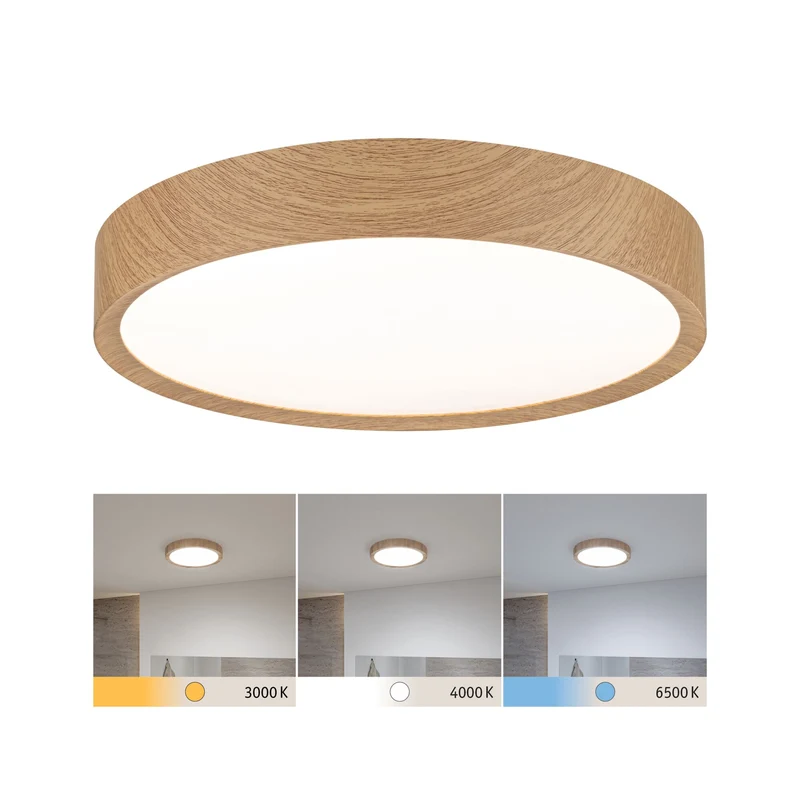 Paulmann Selection Bathroom LED Deckenleuchte Tega IP44 White Switch 1200lm 230V 22,5W Holzoptik