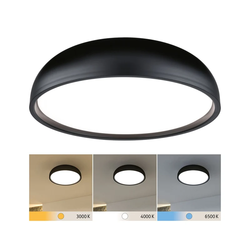 Paulmann Selection Bathroom LED Deckenleuchte Oka IP44 White Switch 950lm 230V 24W Schwarz matt