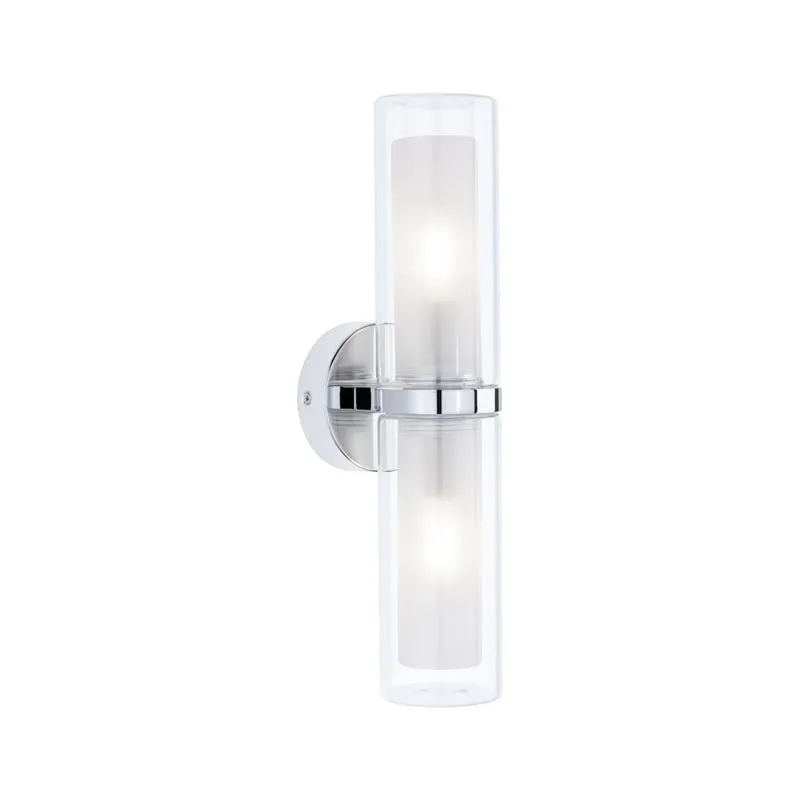 Paulmann Selection Bathroom Wandleuchte Luena IP44 E14 230V max. 2x20W dimmbar Chrom#Glas