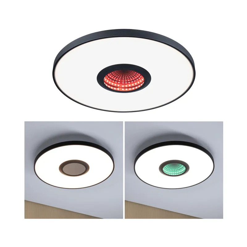 Paulmann LED Deckenleuchte Spaceglow RGB+ 1400lm 230V 21W dimmbar Schwarz matt