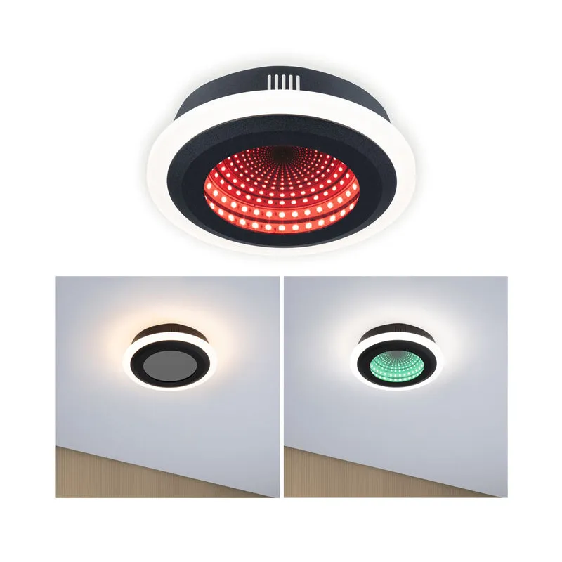 Paulmann LED Deckenleuchte Spaceglow RGB+ 1200lm 230V 14W dimmbar Schwarz matt