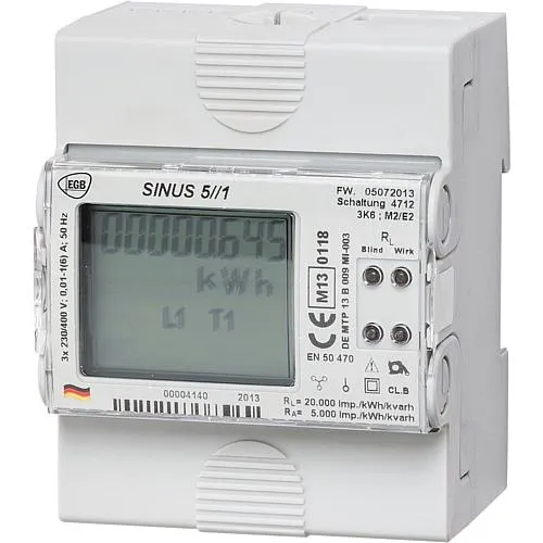 EGB Drehstromzähler SINUS 5//1A beglaub.