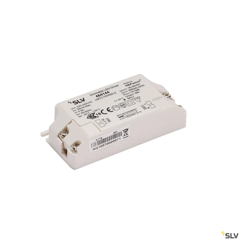 SLV LED-TREIBER 15W, 500mA, inkl. Zugentlastung, dimmbar