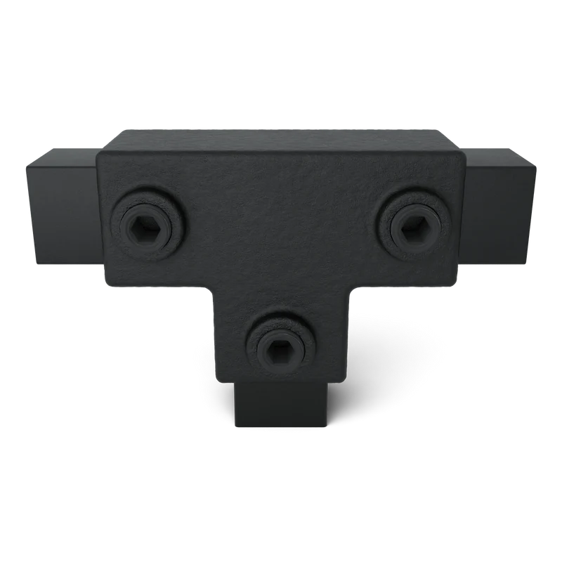 T-Stück lang schwarz 25 mm quadratisch