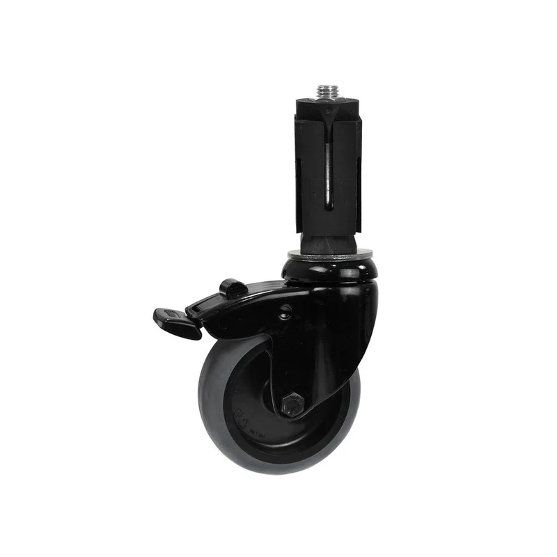 Lenkrolle schwarz mit Bremse 75 mm - inkl. Expander