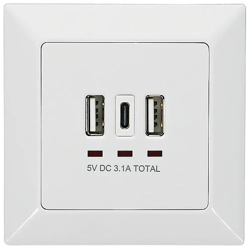 UP-Dose mit 2 USB Typ A + 1 USB Typ C Ausgang : DC 5.0V 3100mA-3400mA