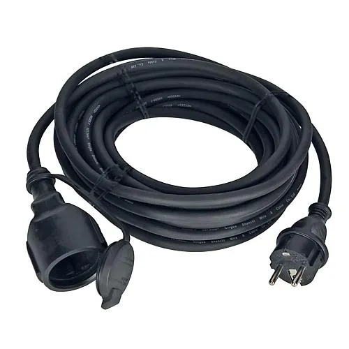 Gummi-Verlängerung H07RN-F 3G1,5 schwarz 10m