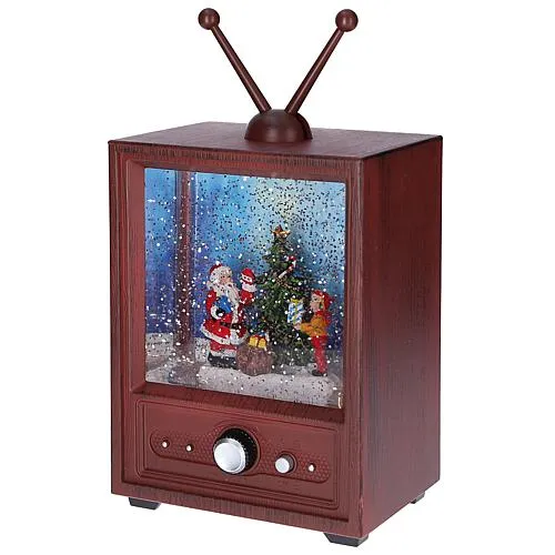 LED Fernseher mit Weihnachtsmann und Kind 4372-000