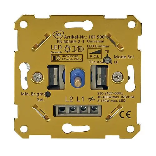EGB Universal-Dimmer 'One-4-All' f LED + Standard mit Auto-Erkennung f Phasenan- und abschnitt
