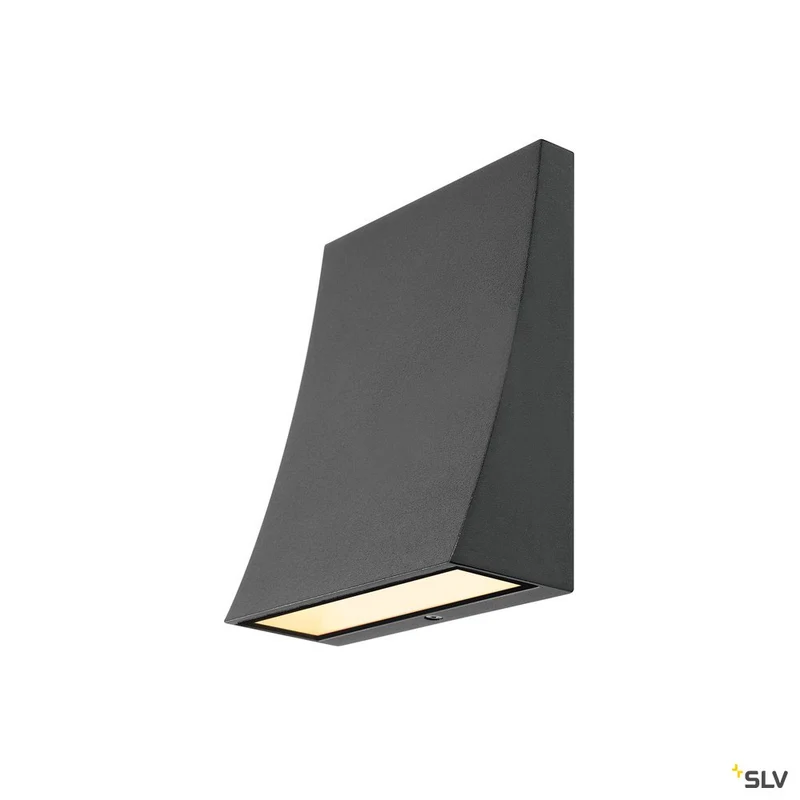 SLV DELWA WIDE LED Outdoor Wandleuchte, 3000K, 100°, schwarz, IP44