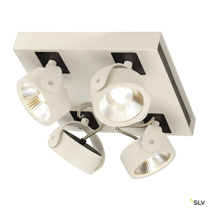 SLV KALU LED 4 Wand- und Deckenleuchte, square, weiss/schwarz, 3000K, 60°