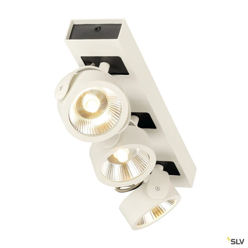 SLV KALU LED 3 Wand- und Deckenleuchte, weiss/schwarz, 3000K, 60°