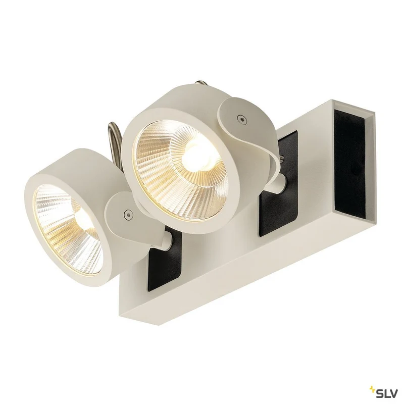 SLV KALU LED 2 Wand- und Deckenleuchte, weiss/schwarz, 3000K, 60°