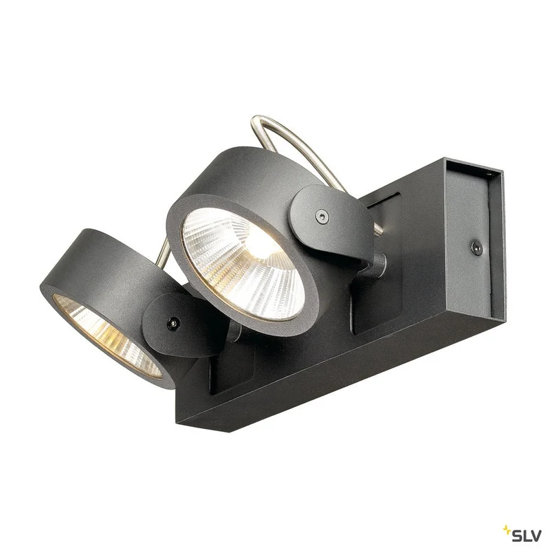 SLV KALU LED 2 Wand- und Deckenleuchte, schwarz, 3000K, 60°