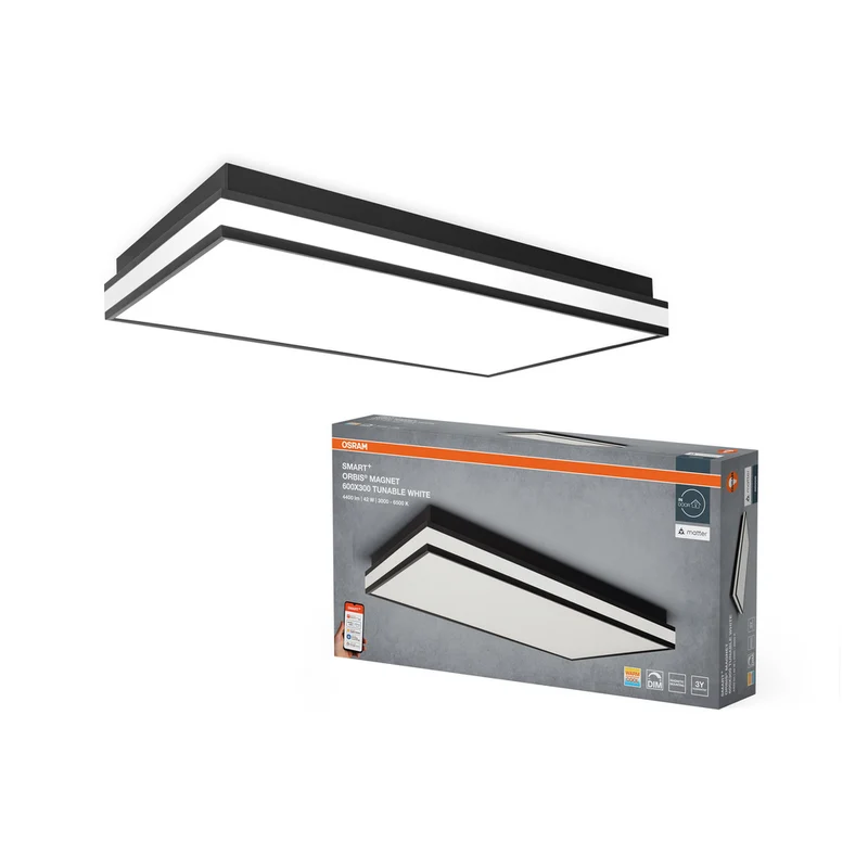 OSRAM Matter SMART+ ORBIS MAGNET LED Deckenleuchte 60x30cm Tunable Weiß 42W / 3000-6500K schwarz