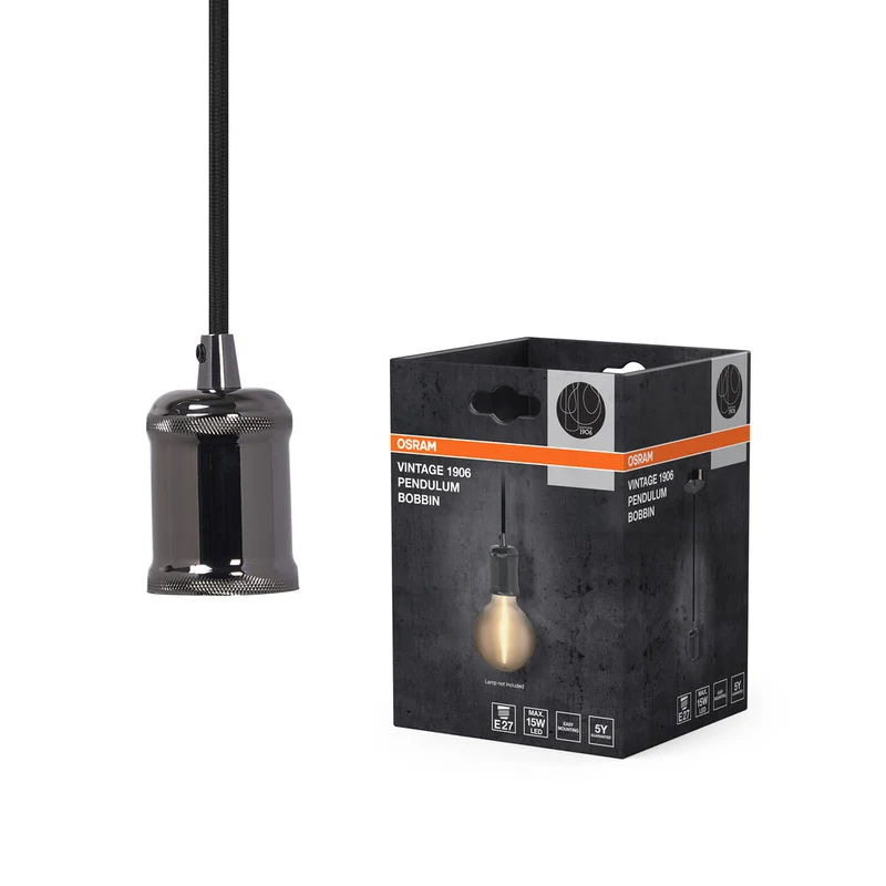 OSRAM Vintage 1906® Pendelleuchte BOBBIN E27, gun metal