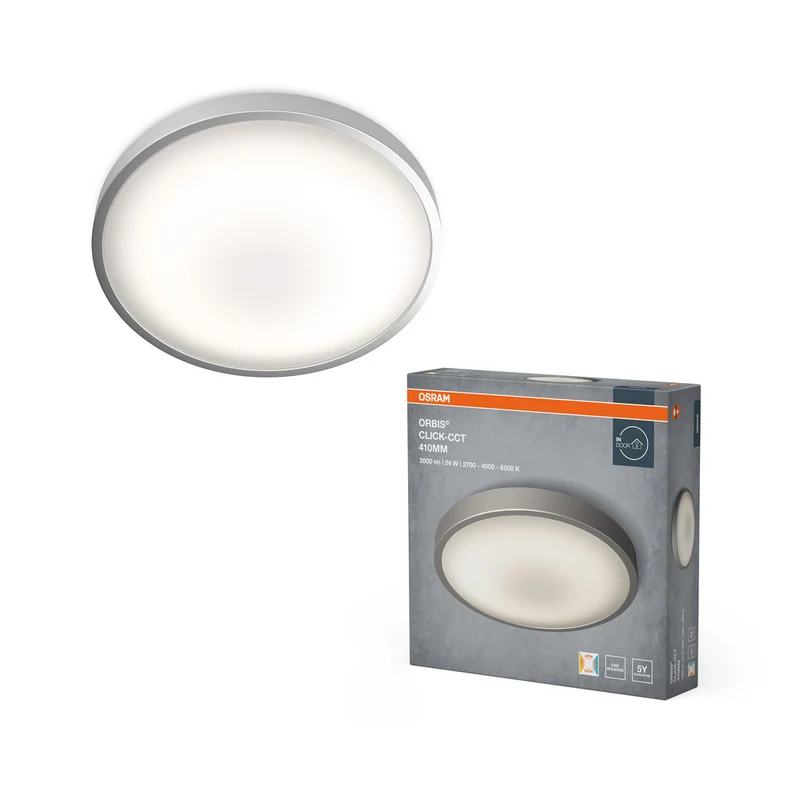 OSRAM ORBIS® Deckenleuchte CCT / DIM Click-CCT 410mm 24W, 1800 lm, 2700 K / 4000 K / 6500 K, Warmweiß|Kaltweiß|Kaltes Tageslicht