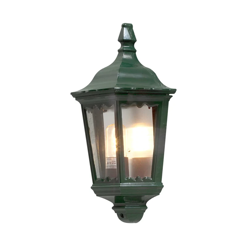 Konstsmide Wandleuchte Halbschale Firenze, grün, klares Glas