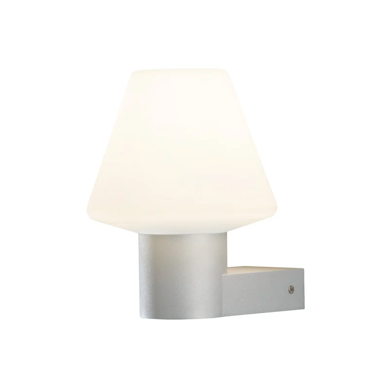 Konstsmide Wandleuchte Barletta grau, opalfarbenes Acrylglas