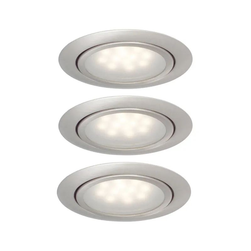 Paulmann Möbel EBL Set LED 3x1W 12VA 230/12V 65mm Eisen gebürstet/Metall