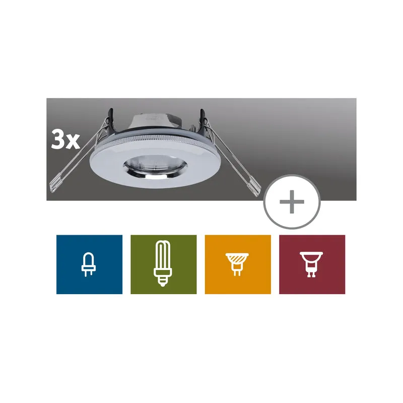 Paulmann 2easy Premium EBL 3er Spot-Set starr IP65 51mm Chrom