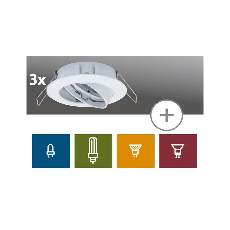 Paulmann 2easy Premium EBL 3er Spot-Set schwenkbar 51mm Weiß