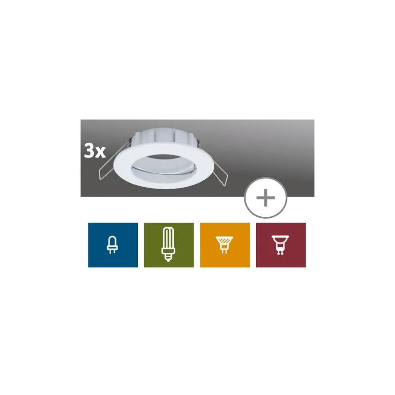 Paulmann 2easy Premium EBL 3er Spot-Set IP44 starr 51mm Weiß
