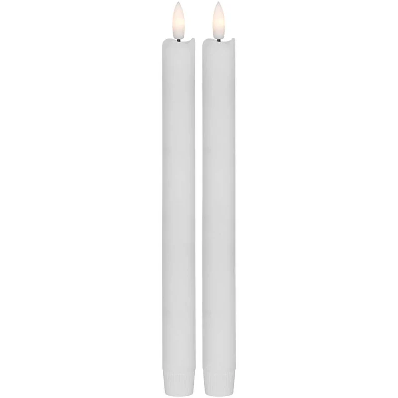 STAR TRADING LED-Echtwachskerzen, FLAMME ANTIQUE, 1 warmweiße flackernde LED, 2er-Set