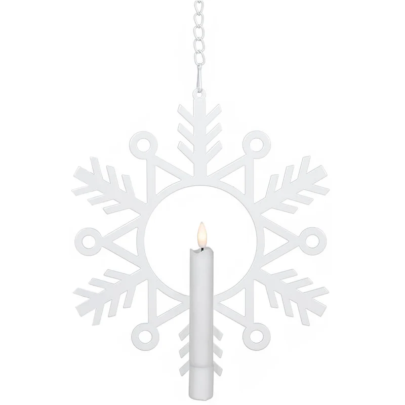 Fensterbild, mit LED-Echtwachskerze, FLAMME SNOW