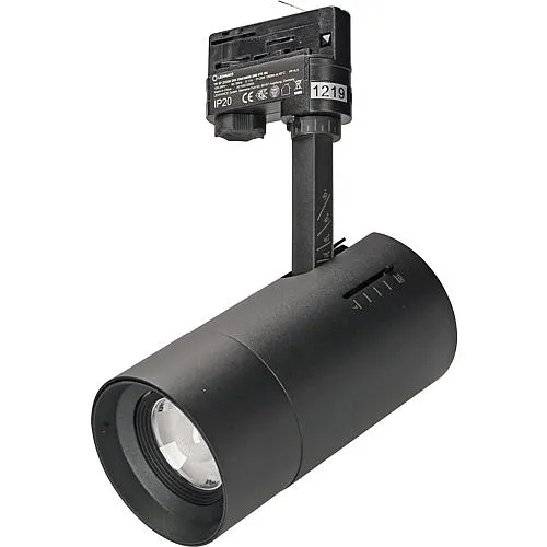 3-Phasen-LED-Strahler Zoom-DIM, 25W 3000K, schwarz