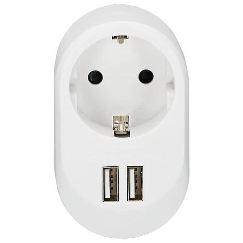 Schuko-Adapter mit 2 USB Ladebuchsen