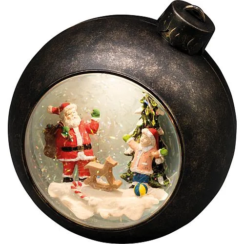 LED Weihnachtskugel 'Weihnachtsmann mit Kindern'4362-000