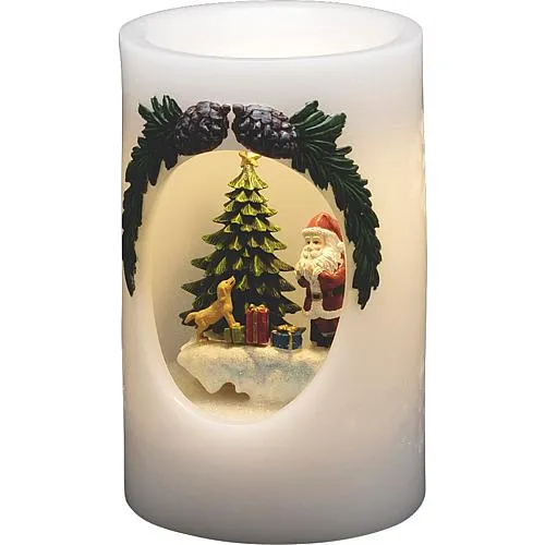 KONSTSMIDE LED Echtwachskerze Weihnachtsmann m.Hund 1891-100