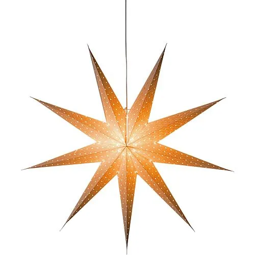 Weißer Papierstern perforiert / weiß bestickt115cm 2916-200