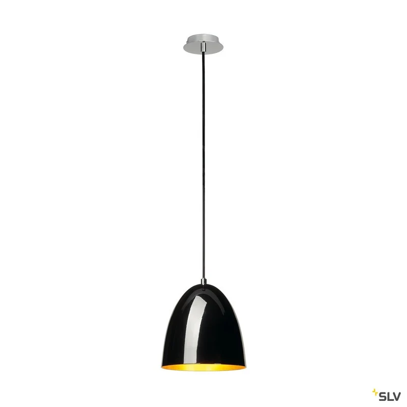 SLV PARA CONE 20 Pendelleuchte, rund, schwarz/gold, E27 max. 60W