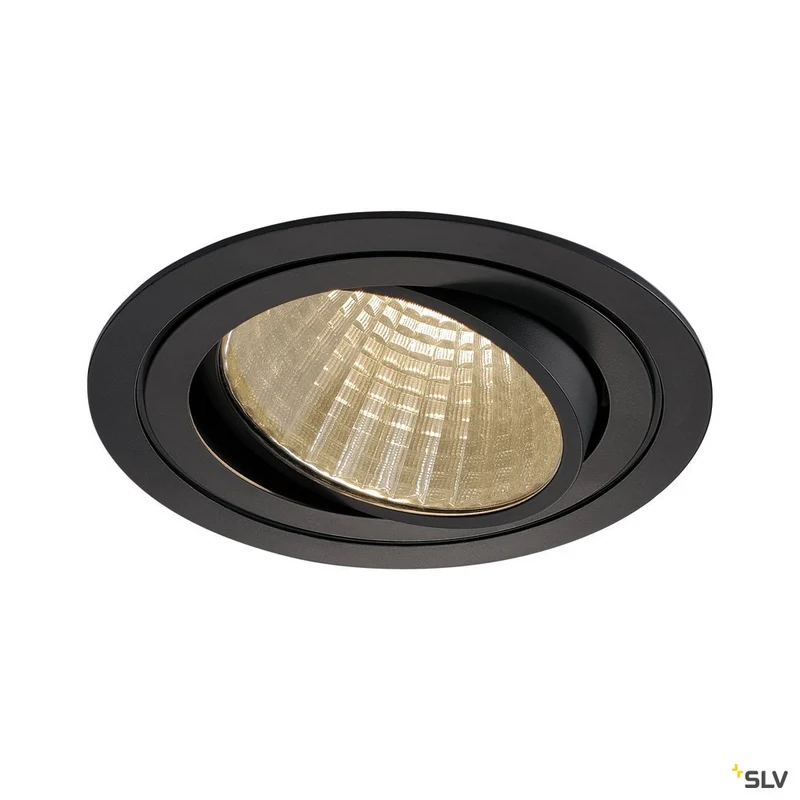 SLV NEW TRIA LED DL ROUND Set, mattschwarz, 25W, 30°, 3000K, inkl. Treiber, Clipfed.