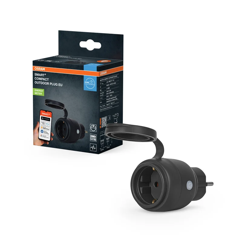 OSRAM Matter SMART+ COMPACT Plug smarte Outdoor Steckdose, schwarz