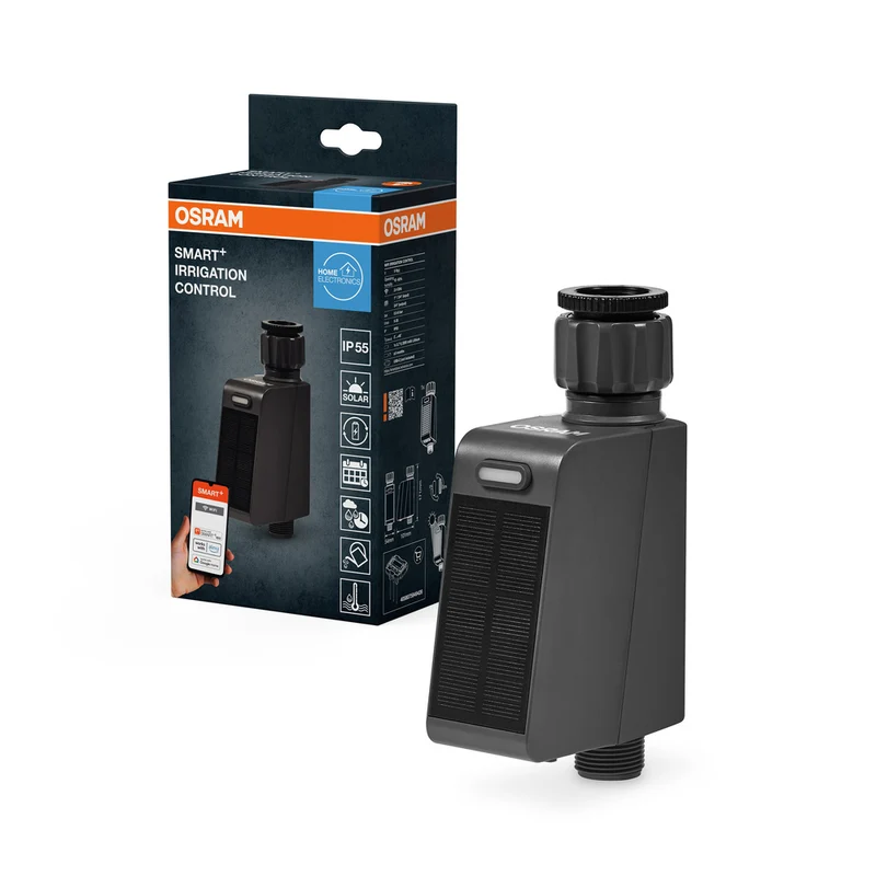 OSRAM SMART+ Wifi smarte Bewässerungssteuerung, Wasserzähler, Solar, Dunkelgrau