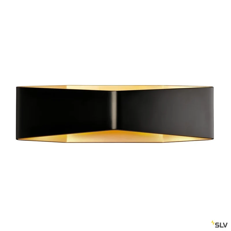 SLV BIG CARISO LED Wandleuchte 2, schwarz/ messing 2x 9W LED, 3000K