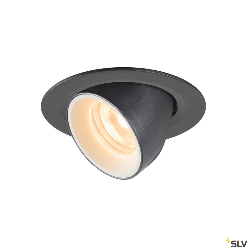 SLV NUMINOS® GIMBLE XS, Deckeneinbauleuchte schwarz / weiß 2700K 55°