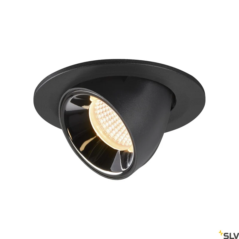 SLV NUMINOS® GIMBLE S, Deckeneinbauleuchte schwarz / chrom 3000K 20°