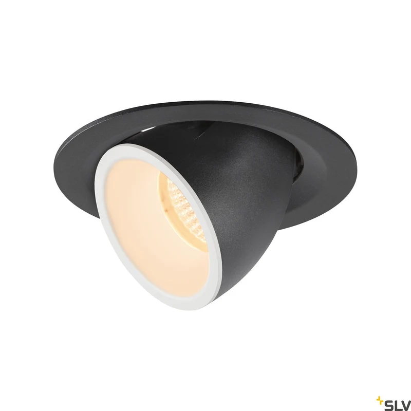 SLV NUMINOS® GIMBLE M, Deckeneinbauleuchte schwarz / weiß 2700K 55°