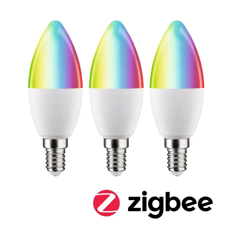Paulmann Standard 230V LED Kerze E14 Smart Home Zigbee 3.0 3x470lm 3x5W RGBW+ dimmbar Matt