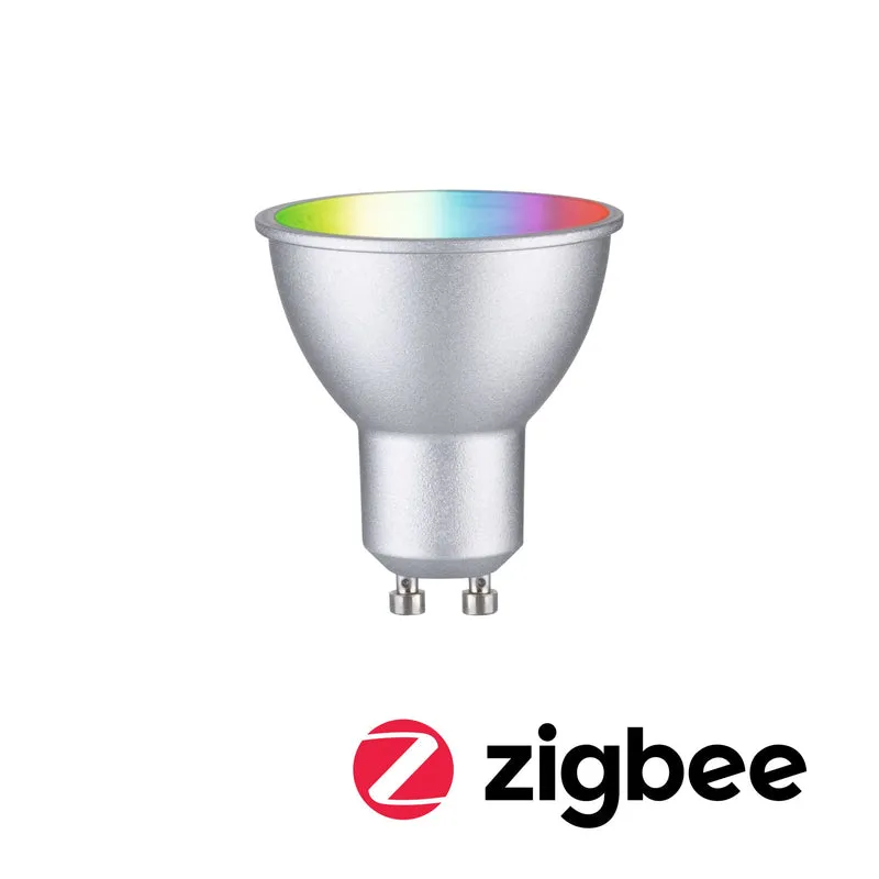 Paulmann Standard 230V LED Reflektor GU10 Smart Home Zigbee 3.0 350lm 4,8W RGBW+ dimmbar Chrom matt