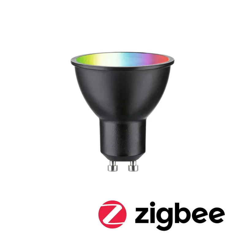 Paulmann Standard 230V LED Reflektor GU10 Smart Home Zigbee 3.0 350lm 4,8W RGBW+ dimmbar Schwarz matt