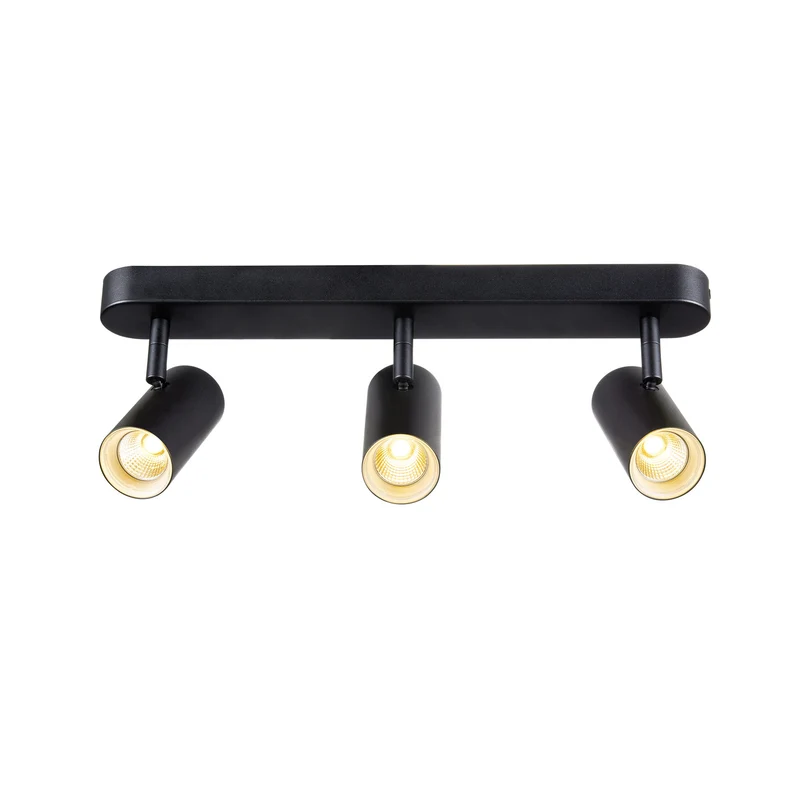NOBLO®, Wand- und Deckenaufbauleuchte, triple, rund, 2000-3000 K, 22 W, Dim-to-Warm, PHASE, 36°, schwarz