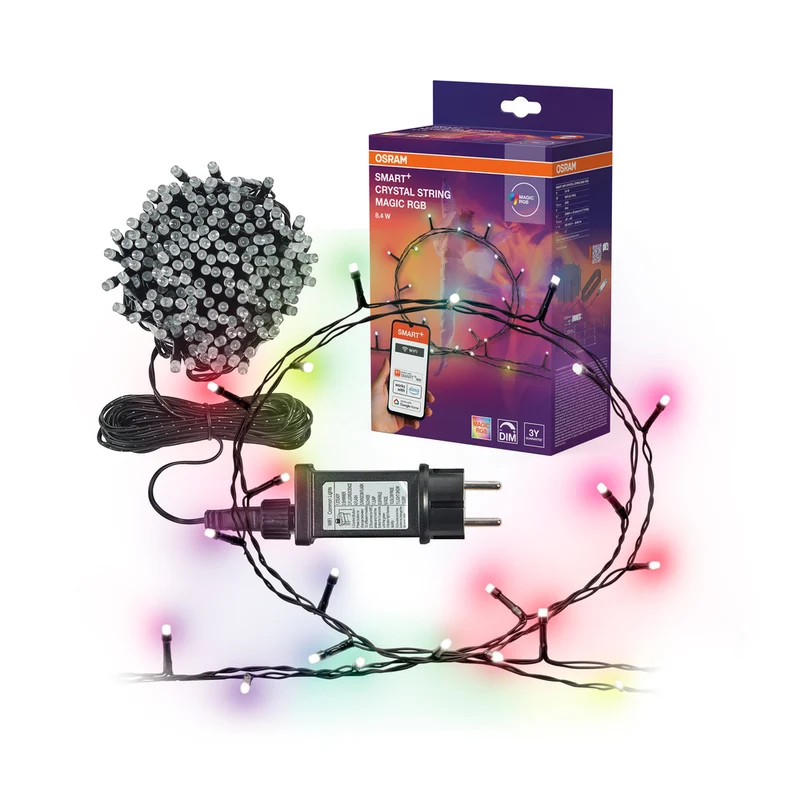 OSRAM Wifi SMART+ Lichterkette Weihnachtsbeleuchtung mit 200 LEDs, Magic RGB, dimmbar, 8,4W, 20m